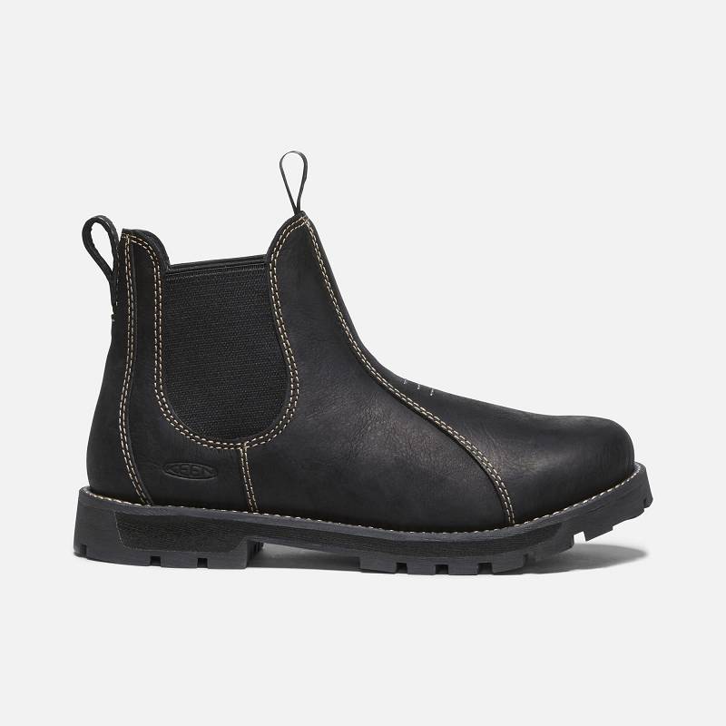 Keen Seattle Romeo Soft Toe Chelsea Boots Herren DE-38716 Black/Tan - Keen Herrenschuhe Schwarz